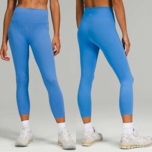 Lululemon Wunder Train High-Rise Crop 23" High Rise Leggings Blue Nile Size 4